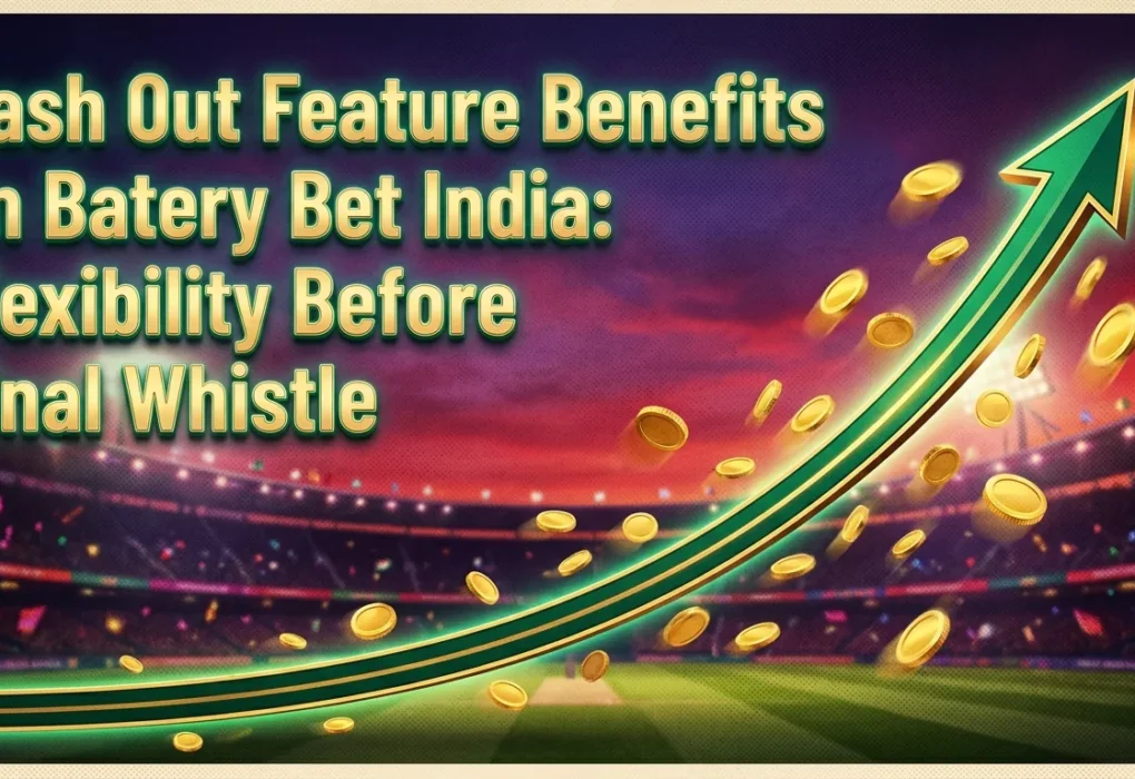 A golden multiplier curve soaring over a cricket stadium, representing betting flexibility.