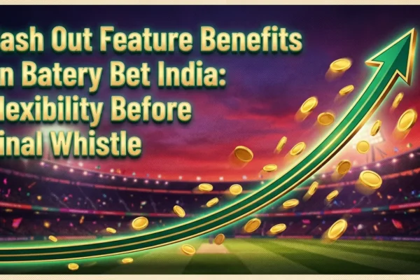 A golden multiplier curve soaring over a cricket stadium, representing betting flexibility.
