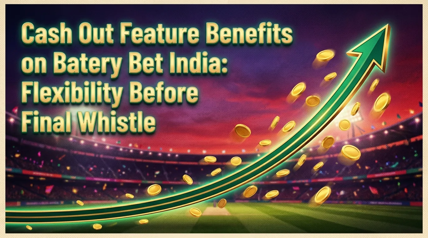 A golden multiplier curve soaring over a cricket stadium, representing betting flexibility.